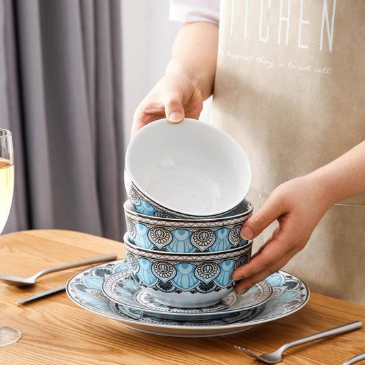 Bohemian Mandala Dinner Set Blackbrdstore