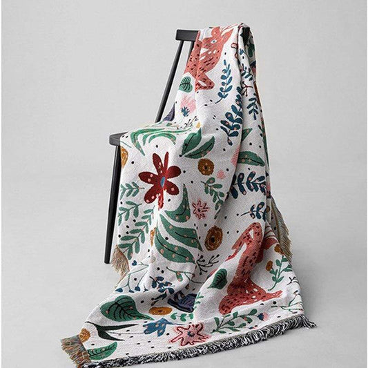 Botanical Forest Throw Blanket Blackbrdstore