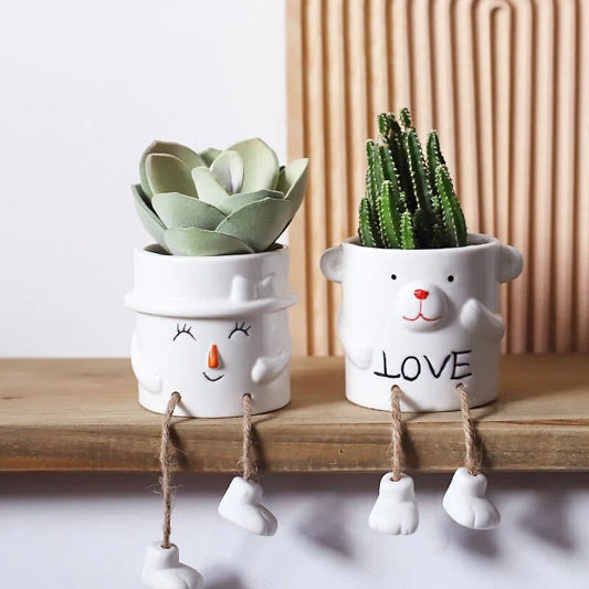 Cartoon Foot Mini-Character Flower Pot Blackbrdstore