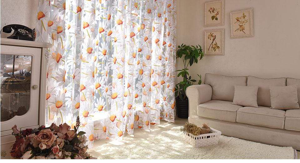 Chamomile Tulle Sheer Curtains Blackbrdstore