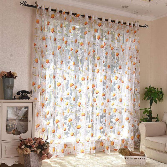 Chamomile Tulle Sheer Curtains Blackbrdstore