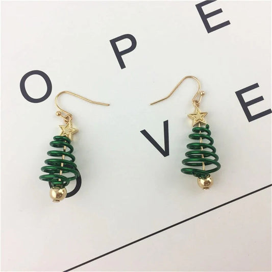 Christmas Tree Earrings Blackbrdstore
