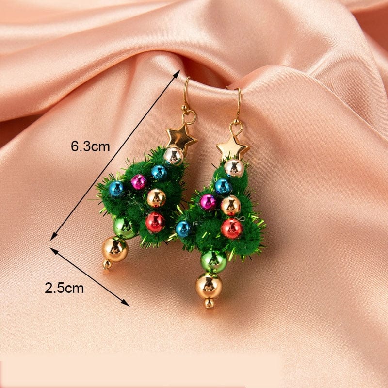 Christmas Tree Earrings Blackbrdstore