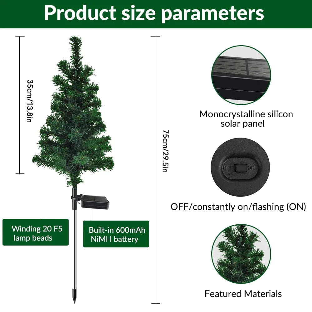 Christmas Tree Solar Garden Light Blackbrdstore