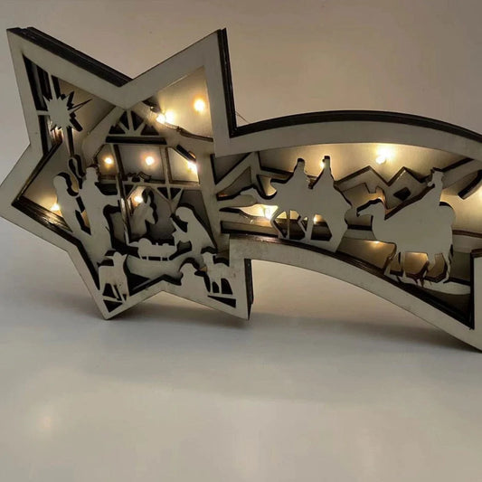 Christmas Wooden LED Shooting Star Blackbrdstore