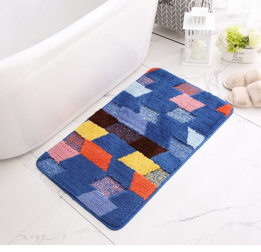 Colorful Blocks Bath Mat Blackbrdstore