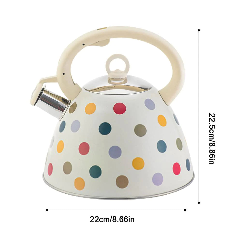 Colorful Polka Dot Whistling Kettle Blackbrdstore