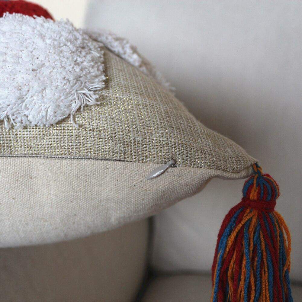 Colorful Tasseled Embroidery Pillow Case Blackbrdstore