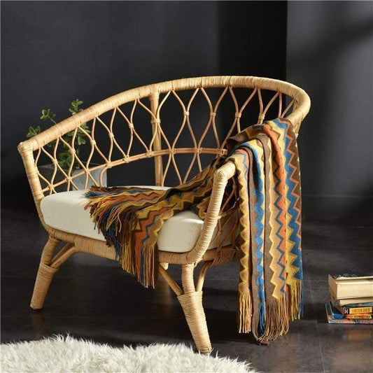 Colorful Zigzag Knit Throw Blanket Blackbrdstore