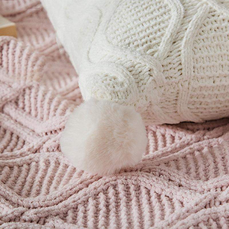 Crochet Chenille Knitted Cushion Cover Blackbrdstore