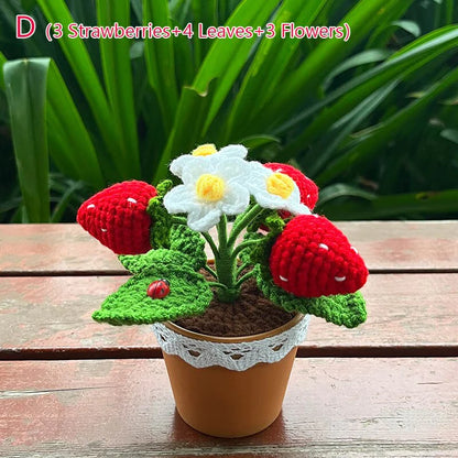Crochet Mini Strawberry Plant Blackbrdstore