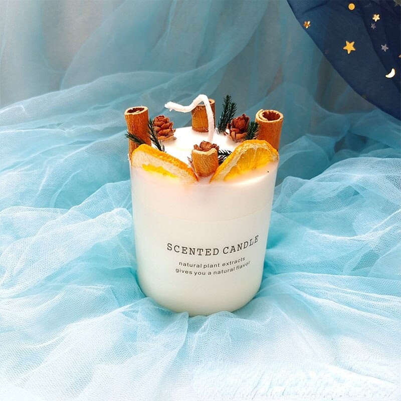 Dried Flowers Pillar Scented Candles Blackbrdstore