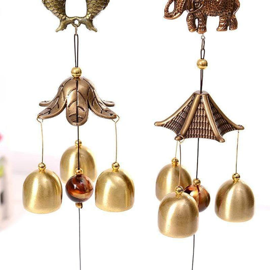 Elephant Antique Wind Chimes Blackbrdstore