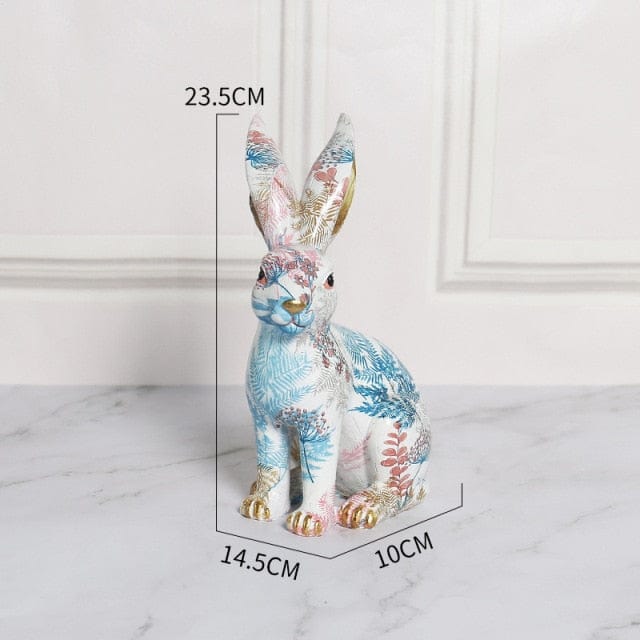 Floral Easter Rabbit Figurine Blackbrdstore