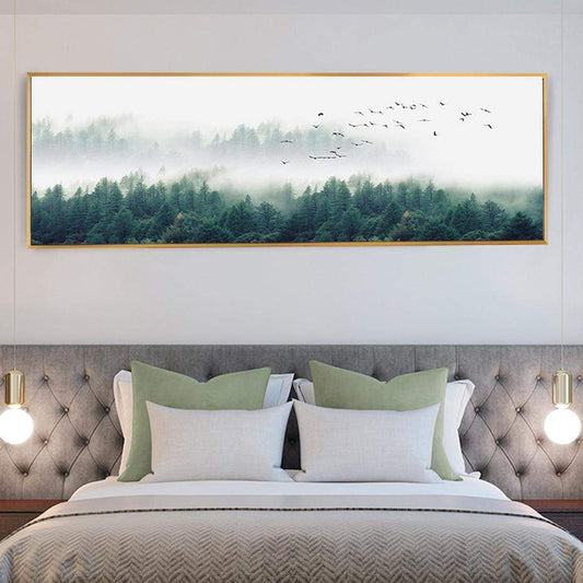 Foggy Forest Wall Art Canvas Blackbrdstore