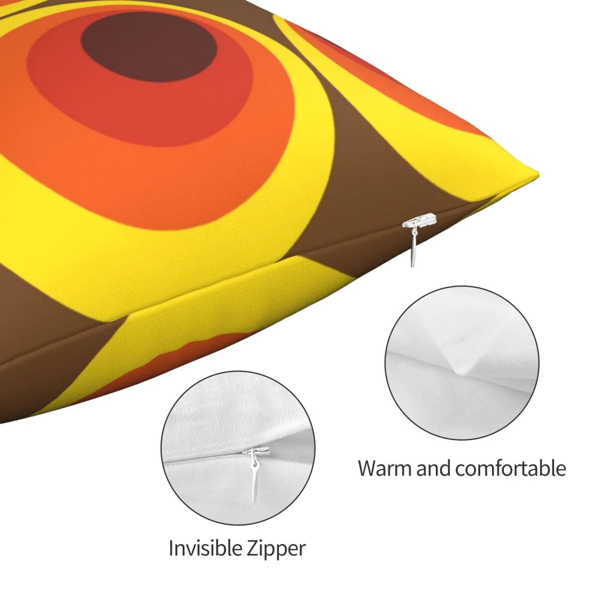 Funky Vintage Circle Cushion Cover Blackbrdstore