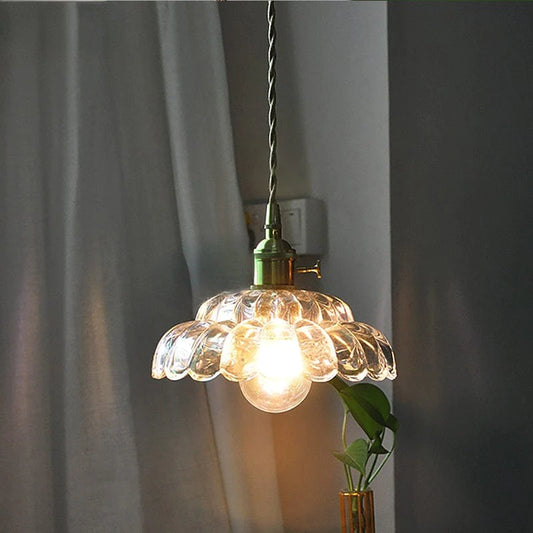 Glass Flower Pendant Light Blackbrdstore
