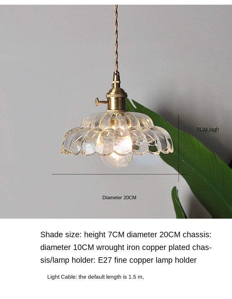 Glass Flower Pendant Light Blackbrdstore
