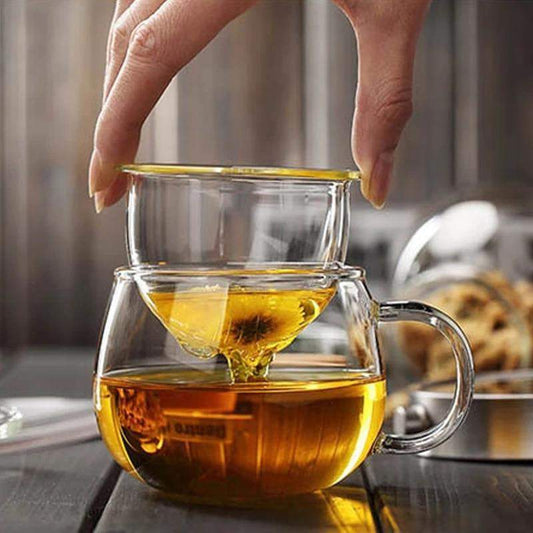 Glass Mug With Tea Infuser Filter Blackbrdstore