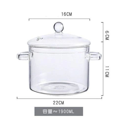 Glass Small Stew Pot Blackbrdstore