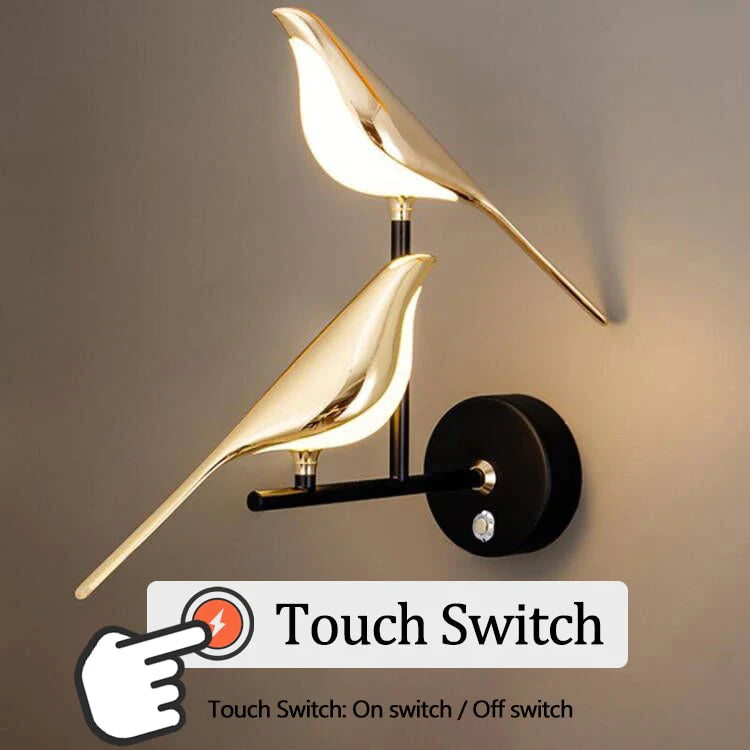 Gold Birds Wall Sconce Light Blackbrdstore