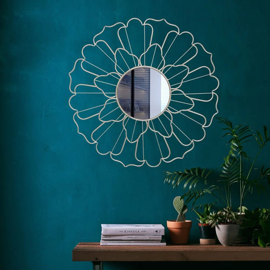 Gold Flower Wall Mirror Blackbrdstore