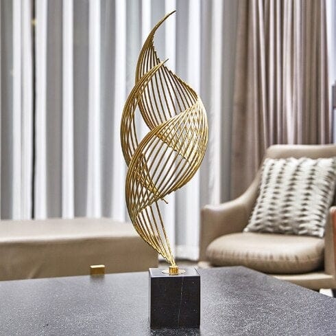 Golden Abstract Shells Sculptures Blackbrdstore