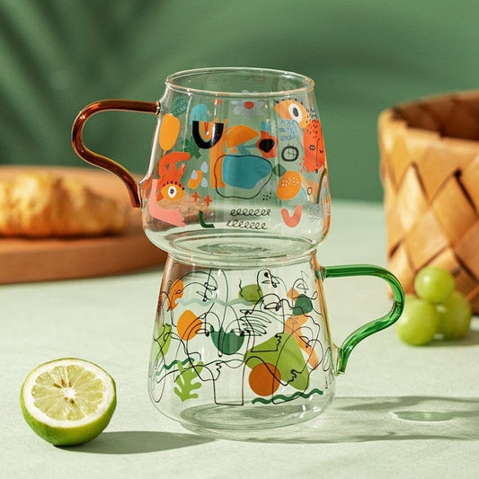 Graffiti Portrait Glass Mugs Blackbrdstore