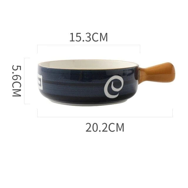 Greece Ceramic Bowls with Handle Blackbrdstore