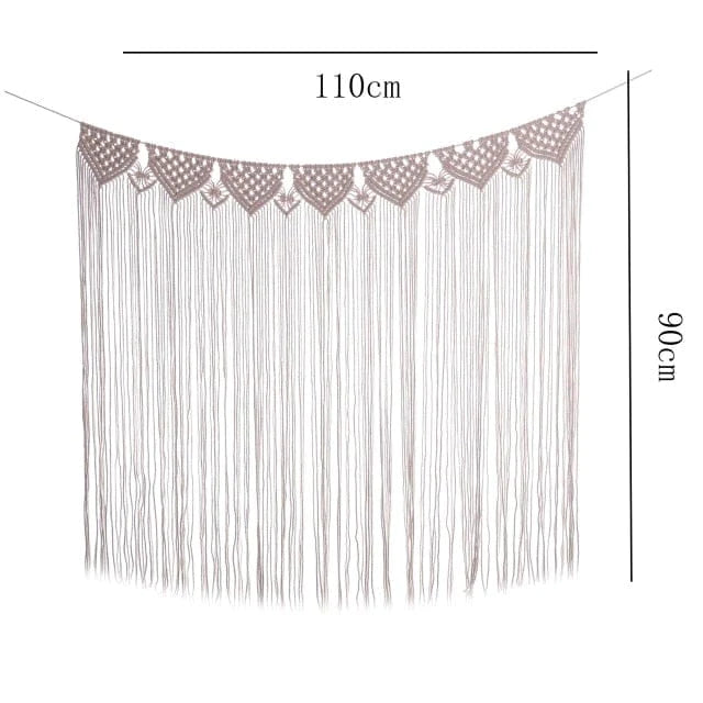 Hand Woven Macrame Hanging Door Curtain Blackbrdstore