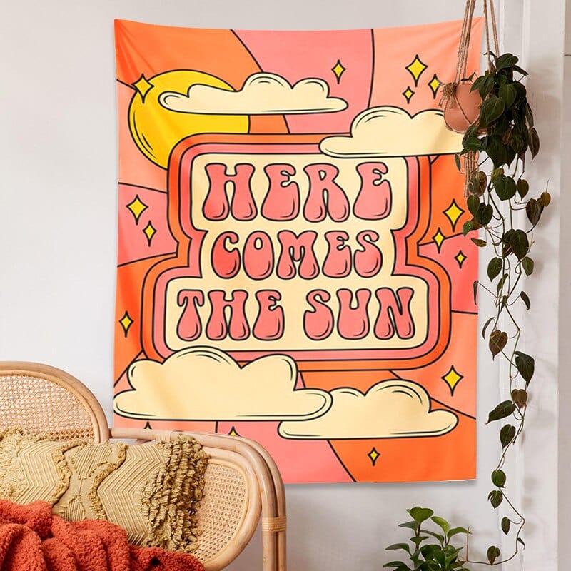 Here Comes The Sun Vintage Tapestry Blackbrdstore