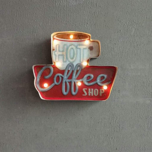 Hot Coffee Shop Tin Sign Blackbrdstore