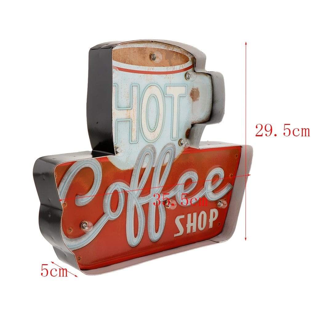 Hot Coffee Shop Tin Sign Blackbrdstore