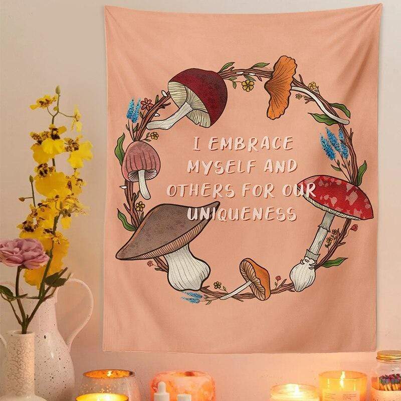 I EMBRACE MY SELF AND OTHERS FOR OUR UNIQUENESS Tapestry Blackbrdstore