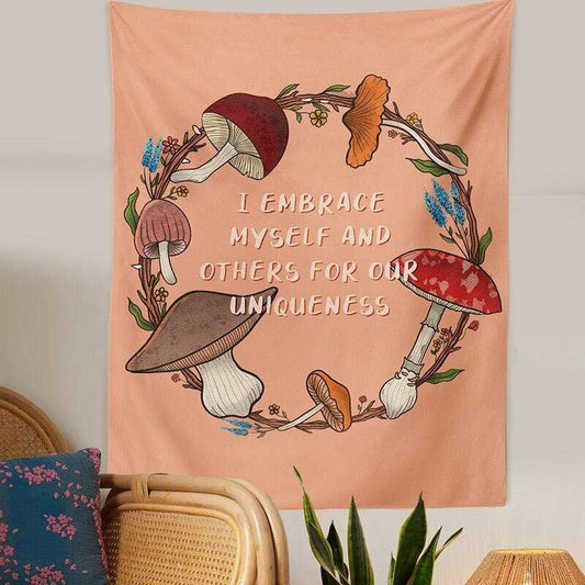 I EMBRACE MY SELF AND OTHERS FOR OUR UNIQUENESS Tapestry Blackbrdstore