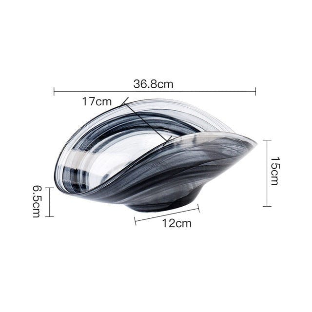 Irregular Glass Salad Bowl Blackbrdstore