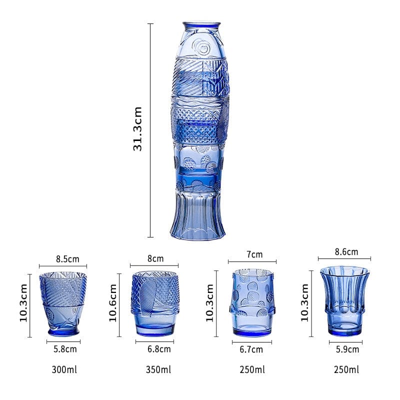 Koi Fish Stackable Glasses Blackbrdstore