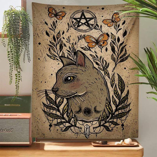 La Luna Cat Tapestry Blackbrdstore