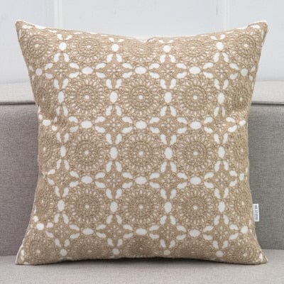 Lace Floral Circle Embroidered Cushion Cover Blackbrdstore