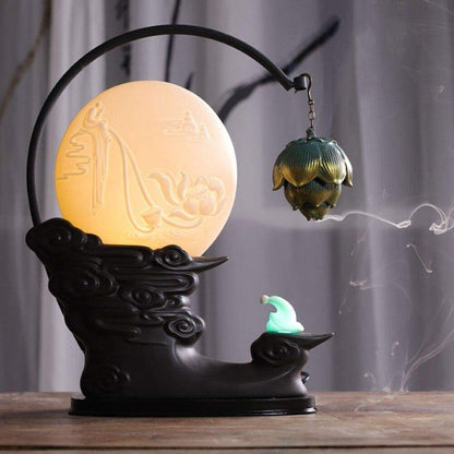 Lotus Ceramic Backflow Incense Burner Blackbrdstore