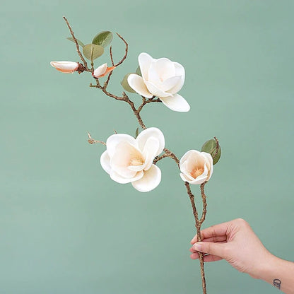 Magnolia Branch Silk Artificial Flower Blackbrdstore
