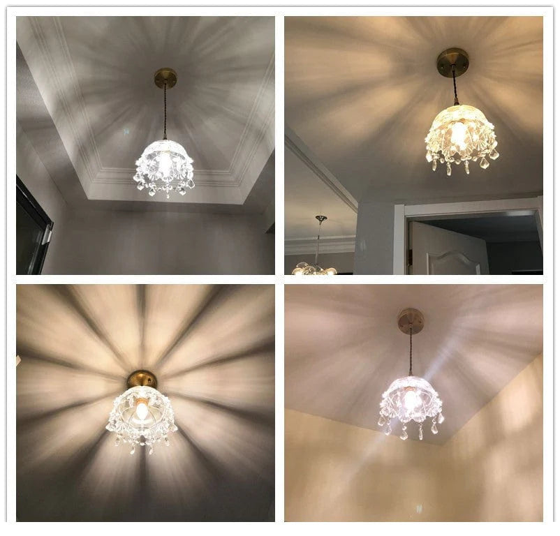 Minimalist Retro Crystal Glass Pendant Lamp Blackbrdstore