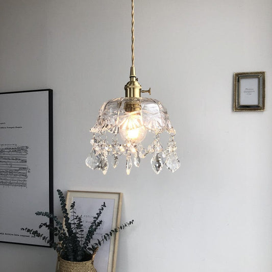 Minimalist Retro Crystal Glass Pendant Lamp Blackbrdstore