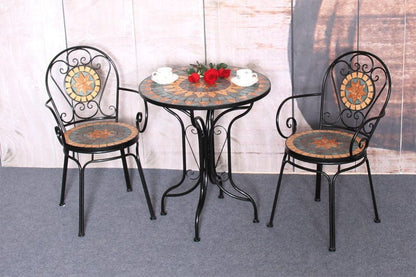 Mosaic Wrought Iron Balcony Table Set Blackbrdstore