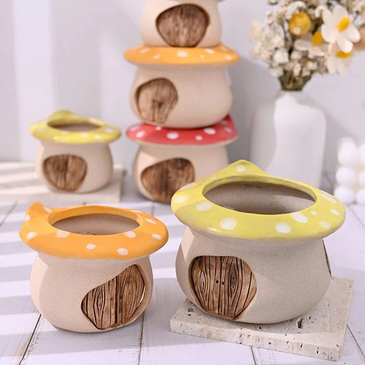 Mushroom Shape Flower Pots Blackbrdstore