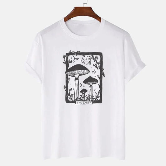 Mushroom Tarot Card Graphic Tee Blackbrdstore