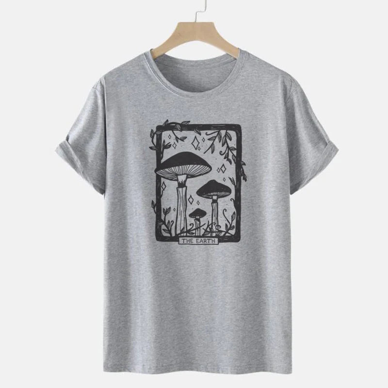 Mushroom Tarot Card Graphic Tee Blackbrdstore