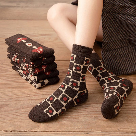 Mushroom Thickened Warm Wool Socks Blackbrdstore