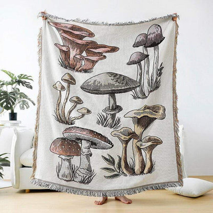Mushroom Throw Blankets Blackbrdstore