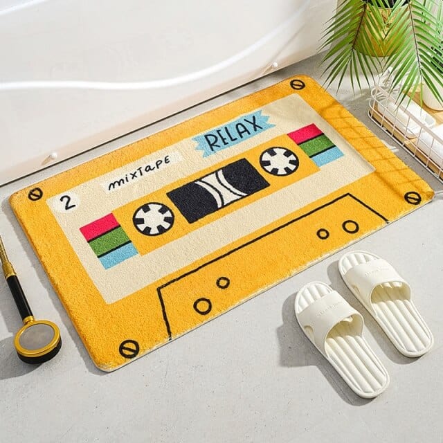 Music Tape Bath Mat Blackbrdstore
